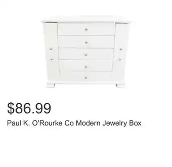 Paul k. o'rourke co modern jewelry box