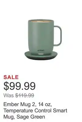 Costco Ember mug 2, 14 oz, temperature control smart mug, sage green offer