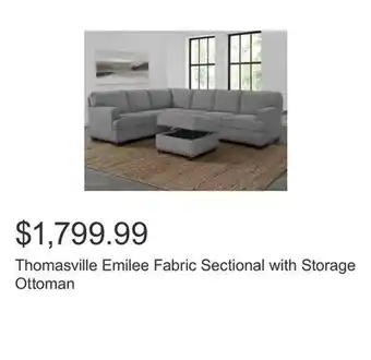 Costco Thomasville emilee fabric sectional with storage ottoman offer