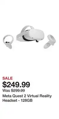 Game Stop Meta quest 2 virtual reality headset - 128gb offer