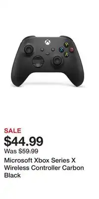 Game Stop Microsoft xbox series x wireless controller carbon black offer
