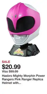 Game Stop Hasbro mighty morphin power rangers pink ranger replica helmet with display stand gamestop exclusive offer