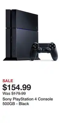 Game Stop Sony playstation 4 console 500gb - black offer