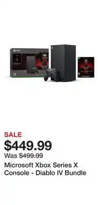 Game Stop Microsoft xbox series x console - diablo iv bundle offer
