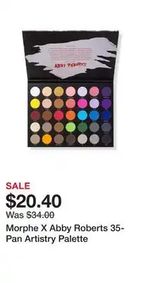 Ulta Beauty Morphe x abby roberts 35-pan artistry palette offer