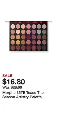 Ulta Beauty Morphe 35te tease the season artistry palette offer