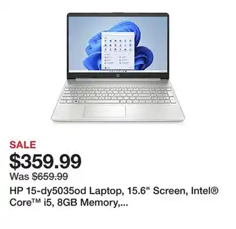 Office Depot Hp 15-dy5035od laptop, 15.6 screen, intel core i5, 8gb memory, 512gb solid state drive, windows 11 home offer