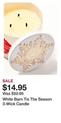 Bath & Body Works White barn tis the season 3-wick candle offer