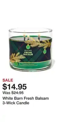 Bath & Body Works White barn fresh balsam 3-wick candle offer