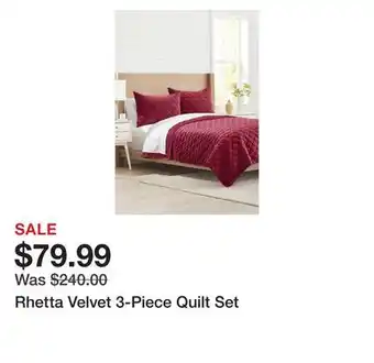Belk Rhetta velvet 3-piece quilt set offer