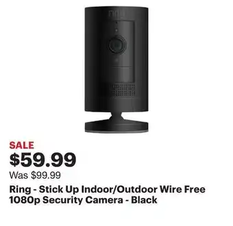 Best Buy Ring - stick up indoor/outdoor wire free 1080p security camera - black offer