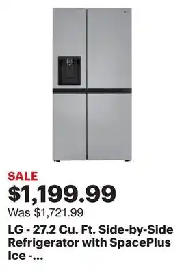 Best Buy Lg - 27.2 cu. ft. side-by-side refrigerator with spaceplus ice - stainless steel offer