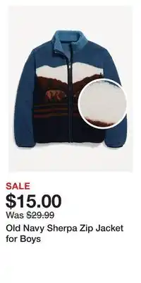 Old Navy Old navy sherpa zip jacket for boys offer