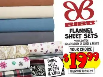 Ollie's Bibb flannel sheet sets offer