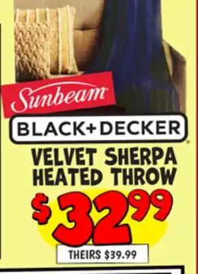 Ollie's Velvet sherpa heated throw offer