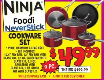 Ollie's Ninja 9 pc. cookware set offer