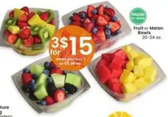 Albertsons Fruit or Melon Bowls 20-24 oz. offer