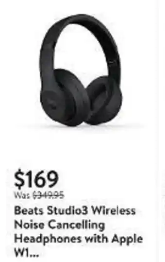 Walmart Beats Studio3 Wireless Noise Cancelling Headphones with Apple offer