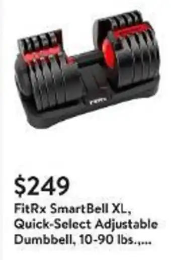 Walmart FitRx Smart Bell XL, Quick-Select Adjustable Dumbbell, 10-90 lbs..... offer