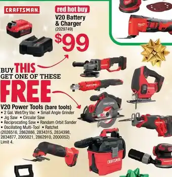 Ace Hardware Craftsman v20 battery & charger offer
