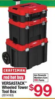 Ace Hardware Versastack wheeled tower tool box offer