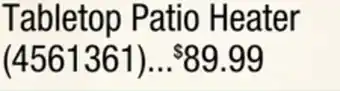 Ace Hardware Tabletop patio heater offer