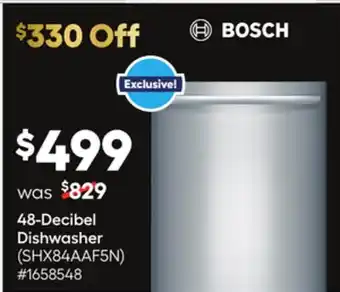 Lowe's Bosch 48-decibel dishwasher offer