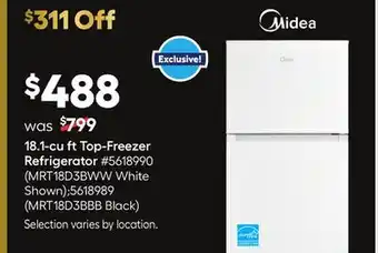 Lowe's 18.1-cu ft top-freezer refrigerator offer