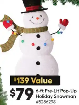 Lowe's 6-ft pre-lit pop-up holiday snowman offer