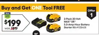 Lowe's 2-pack 20-volt max xr 5.0-amp-hour battery starter kit offer