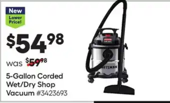 Lowe's 5-gallon corded wet/dry shop vacuum offer