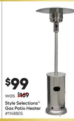 Lowe's Style selections gas patio heater offer