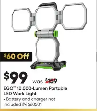 Lowe's Ego 10, 000-lumen portable led work light offer