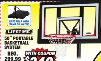 Big 5 Lifetime 50 portable basketball hoop offer