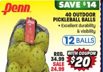 Big 5 Penn 40 outdoor pickleball balls - 12-pack offer