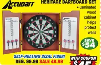 Big 5 Accudart heritage dartboard and cabinet set offer