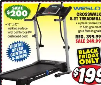 Big 5 Weslo crosswalk 5.2t treadmill offer