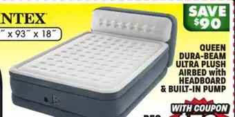 Big 5 Intex queen 18 dura-beam ultra plush airbed with headboard and built-in pump offer