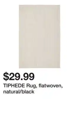 Ikea Tiphede rug, flatwoven, natural/black offer