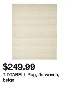 Ikea Tidtabell rug, flatwoven, beige offer