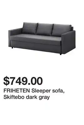 Ikea Friheten sleeper sofa, skiftebo dark gray offer