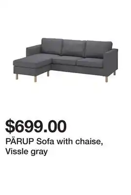 Ikea Pärup sofa with chaise, vissle gray offer