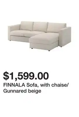 Ikea Finnala sofa, with chaise/gunnared beige offer