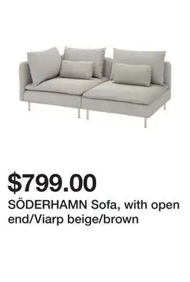 Ikea Söderhamn sofa, with open end/viarp beige/brown offer