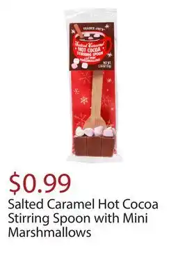 Trader Joe's Salted caramel hot cocoa stirring spoon with mini marshmallows offer
