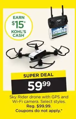 Kohl's Sky rider drone with gps and wi-fi camera offer