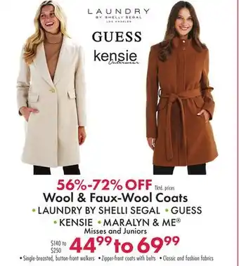 Boscov's Wool & faux-wool coats offer