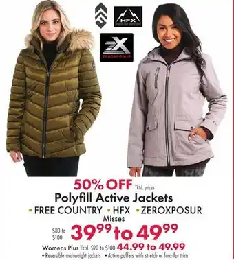 Boscov's Polyfi ll active jackets offer