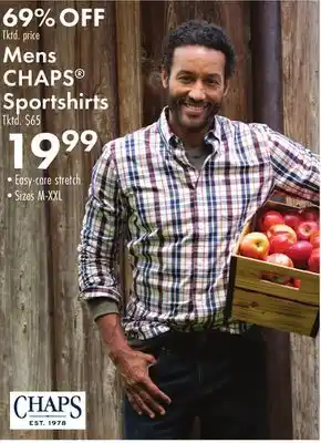 Boscov's Mens chaps sportshirts offer