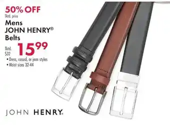 Boscov's Mens john henry belts offer